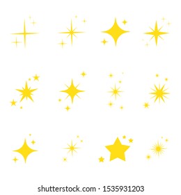 Set of stars. Vector illustration of stars on a white background.