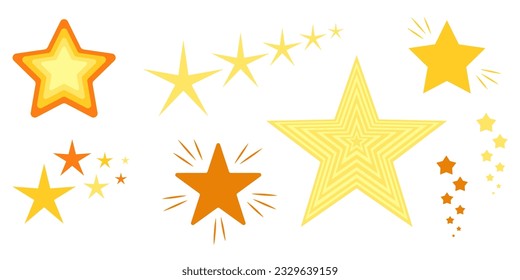 Set of stars. Vector illustration. Yellow stars	