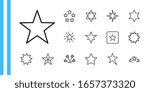 Set of Stars Vector Line Icons. Contains such Icons as Starry night, falling star, firework, twinkle, glow, glitter burst and more. Outline signs for glossy material. Editable Stroke. 32x32 Pixels.