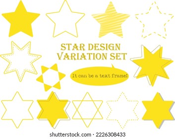 Set of star-shaped frames in various textured 12 designs
