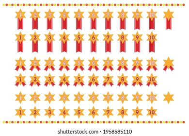 Set of star-shaped ranking icon vector illustration material