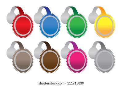 A set of Star-shaped Vector advertising labels with different colors