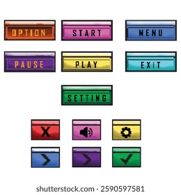 set of start menu pixel art