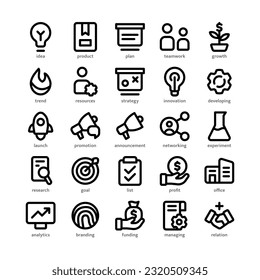 Set of startup and business icons with vector, It can be used any purpose like website and app.