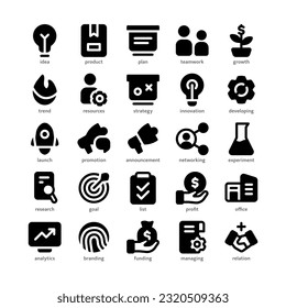 Conjunto de iconos de inicio y negocio con vector, Se puede usar con cualquier propósito como sitio web y aplicación.