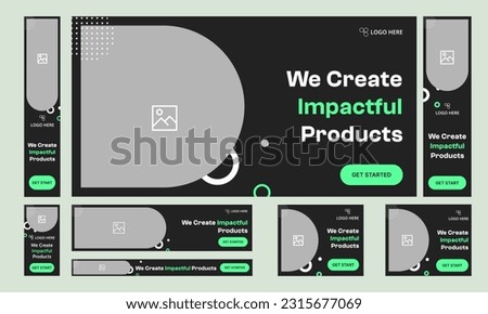 Set of startup digital agency web banner template design for social media posts, web bundle banner template, fully customizable vector eps 10 file format