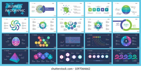 Set of startup or investment concept infographic charts