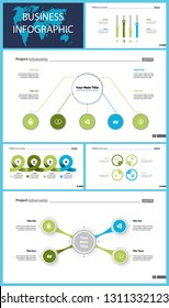 Set of startup or investment concept infographic charts. Business diagrams for presentation slide templates. For corporate report, advertising, banner and brochure design.