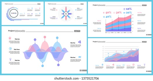 Set of startup or investment concept infographic charts. Business diagrams for presentation slide templates. For corporate report, advertising, banner and brochure design.