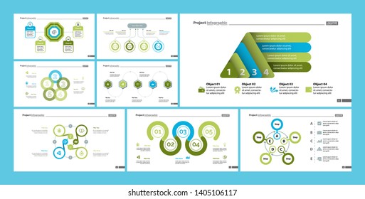 Set of startup or investment concept infographic charts. Business diagrams for presentation slide templates. For corporate report, advertising, banner and brochure design.