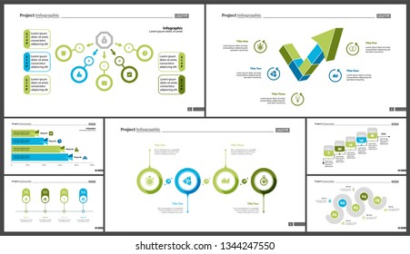 Set of startup or strategy concept infographic charts. Business diagrams for presentation slide templates. For corporate report, advertising, banner and brochure design.