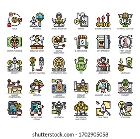 Set of startup thin line and pixel perfect icons for any web and app project. 