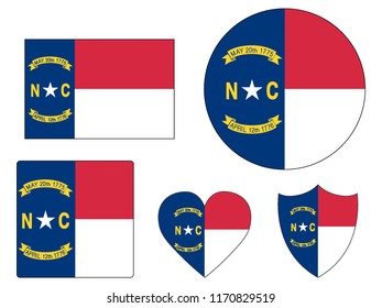 Set of State Flags of North Carolina