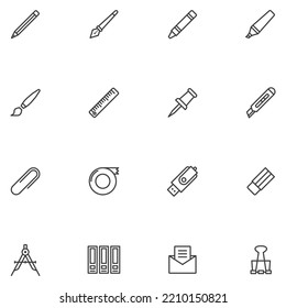 Juego de iconos de línea estacionaria