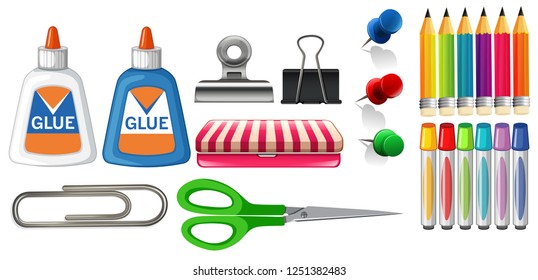 Set of stationary object illustration