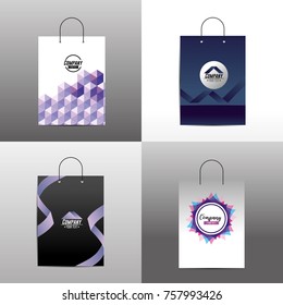 set stationary template with corporate bag accesory