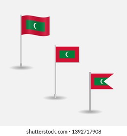 Set stationery Flag of Maldives, Maldives flag template design. Vector Eps 10