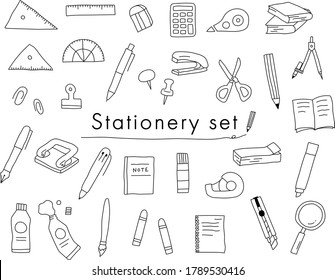 Set of stationery hand drawn illustrations