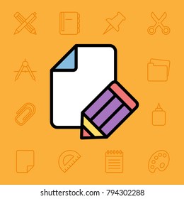 Set of stationery icons. Vector illustration