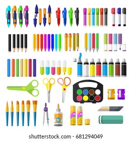 A set of stationery for schoolchildren, goods for creativity