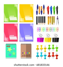 A set of stationery for schoolchildren, goods for creativity and study