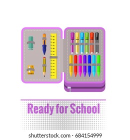 A set of stationery for schoolchildren, goods for creativity and study, Back to school