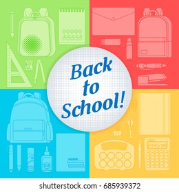 A set of stationery for schoolchildren, goods for creativity and study, Back to school