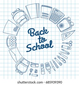 A set of stationery for schoolchildren, goods for creativity and study, Back to school