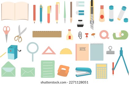 Set of stationery, vector illustration