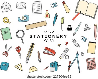 Set of stationery, vector illustration