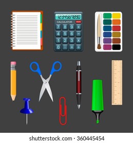 set of stationery. Vector illustration.