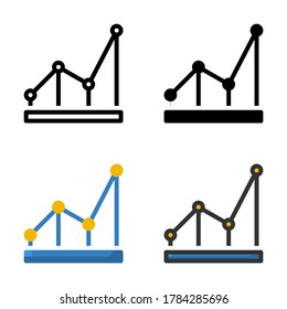 conjunto de diseño de iconos de diagrama estadístico en línea, sólido, plano y relleno estilo alineado adecuado para icono de finanzas, sitio web, aplicación y diseño ui. Gráfica ilustración vectorial en fondo blanco.