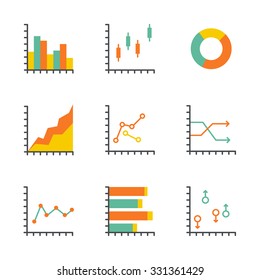 Set statistics icon. Graphic analysis and asset management.