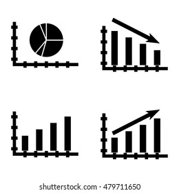 Set Of Statistics Icons On Bar Chart, Pie Chart, Statistics Growth And More. Premium Quality Eps10 Vector Illustration For Mobile, App, Ui Design.
