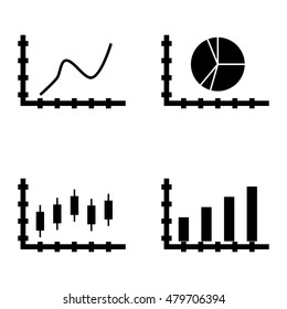 Set Of Statistics Icons On Curved Line, Pie Chart, Bar Chart And More. Premium Quality Eps10 Vector Illustration For Mobile, App, Ui Design.