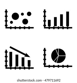 Set Of Statistics Icons On Statistics Down, Pie Chart, Bar Chart And More. Premium Quality Eps10 Vector Illustration For Mobile, App, Ui Design.