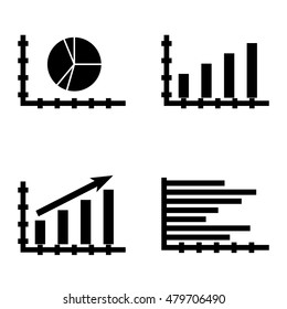 Set Of Statistics Icons On Statistics Growth, Horizontal Bar Chart, Bar Chart And More. Premium Quality Eps10 Vector Illustration For Mobile, App, Ui Design.