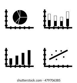Set Of Statistics Icons On Pie Chart, Bar Chart, Stacked Bar And More. Premium Quality Eps10 Vector Illustration For Mobile, App, Ui Design.