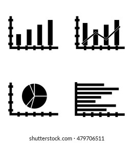 Set Of Statistics Icons On Pie Chart, Bar Chart, Dynamics Graph And More. Premium Quality Eps10 Vector Illustration For Mobile, App, Ui Design.