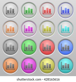 Set of statistics plastic sunk spherical buttons.
