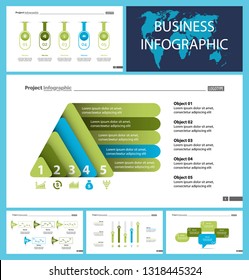 Set of statistics or strategy concept infographic charts. Business diagrams for presentation slide templates. For corporate report, advertising, banner and brochure design.