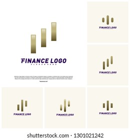 Set of Stats Financial Advisors Logo Design Concept. Finance logo Template Vector Icon