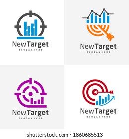 Set of Stats Target logo vector template, Creative Target logo design concepts, Icon symbol, illustration