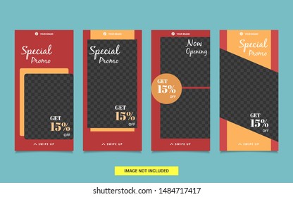 Set of steak restaurant social media stories template vector