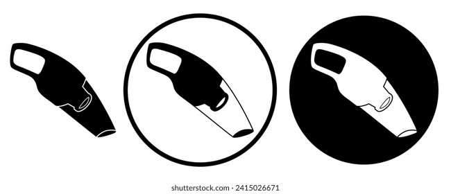 set steam handheld vacuum cleaner icon vector illustration