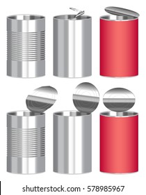 set of a steel cylinder canned food box