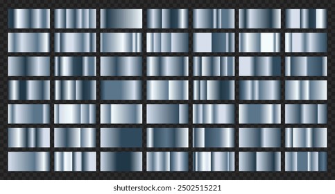 Set of steel texture background. Steel background texture. Steel metal background templates. Metal gradient collection. Vector illustration