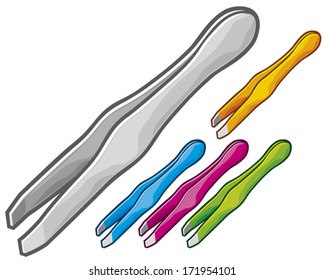 set of steel tweezers 