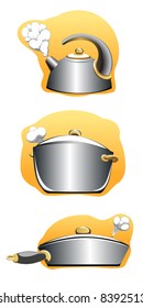 Set of steel untesils