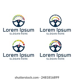 SET Steering wheel logo. Vector illustration